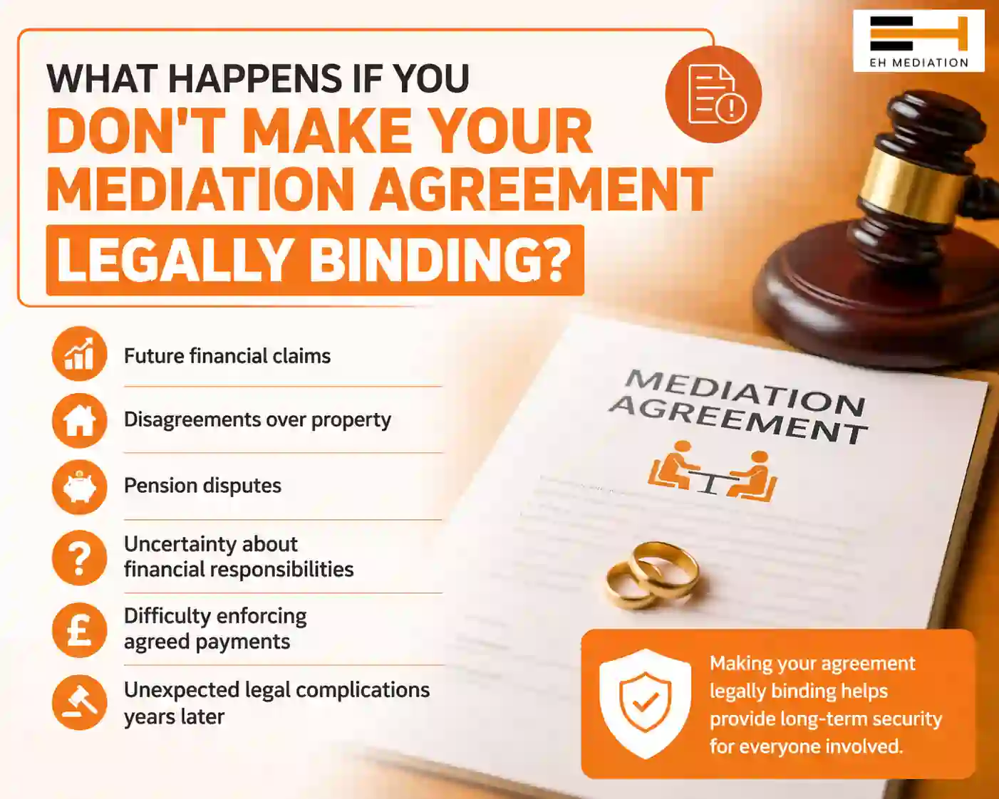 What Happens If You Don't Make Your Mediation Agreement Legally Binding Derbyshire?